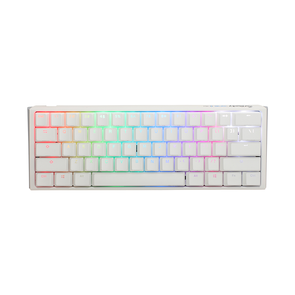 Ducky One 3 Mini 60% Pure White Hotswap RGB Mechanical Keyboard