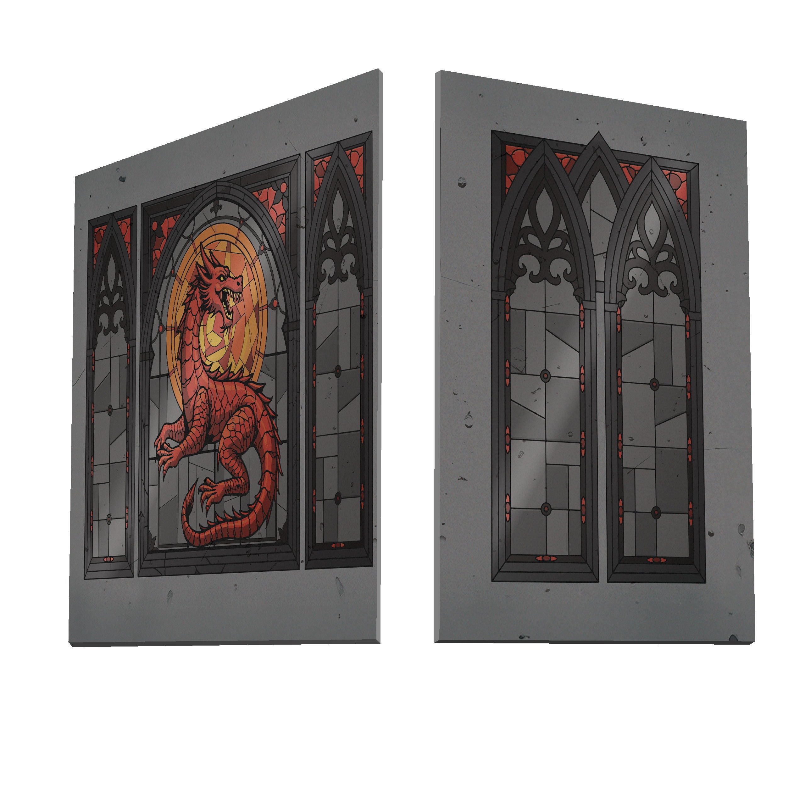 Printed Glass Side Panel Set