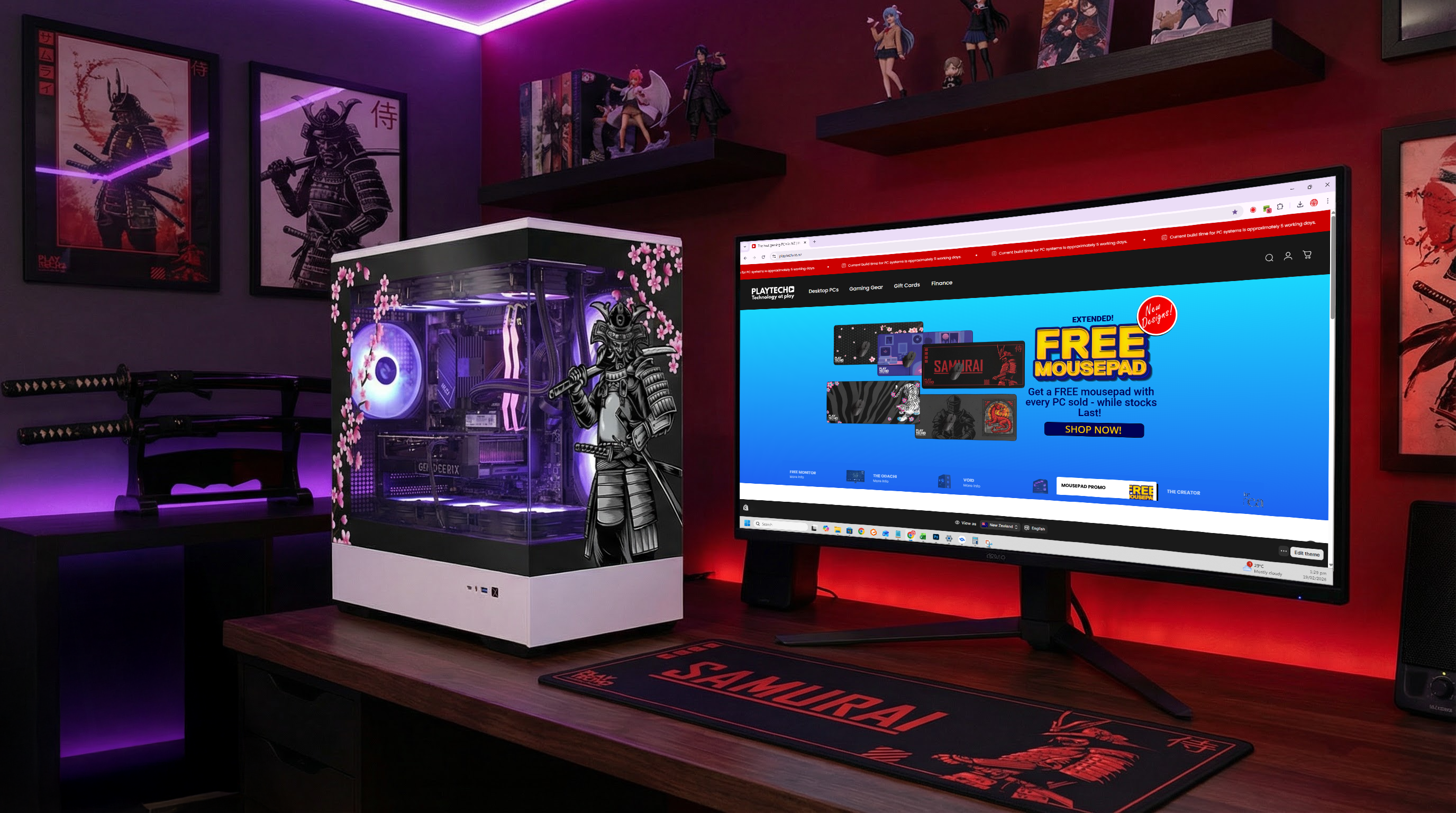 Prebuilt Intel Core gaming PC ready for fast NZ shipping and 3-year warranty protection - Playtech NZ