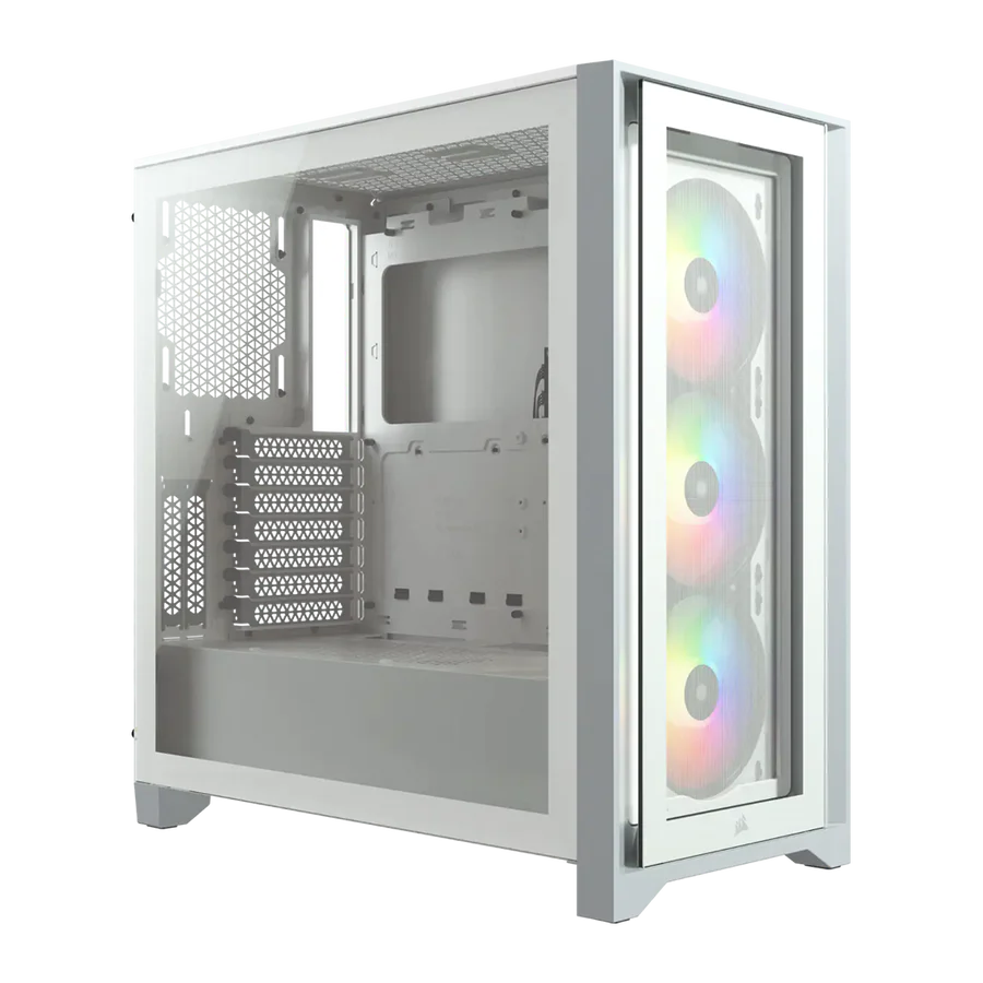 Corsair iCUE 4000X RGB Tempered Glass Mid-Tower ATX Case - White