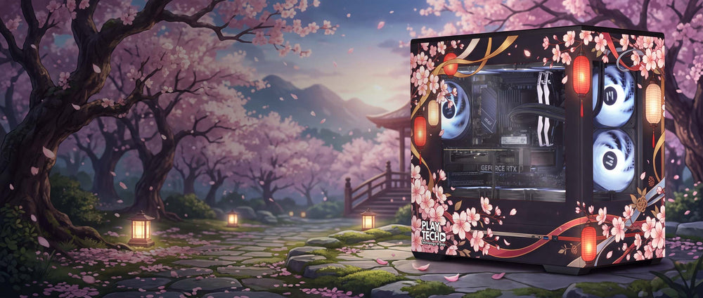 Night Sakura Gaming PC | AMD CPU | Nvidia GPU | UV Printed | Playtech