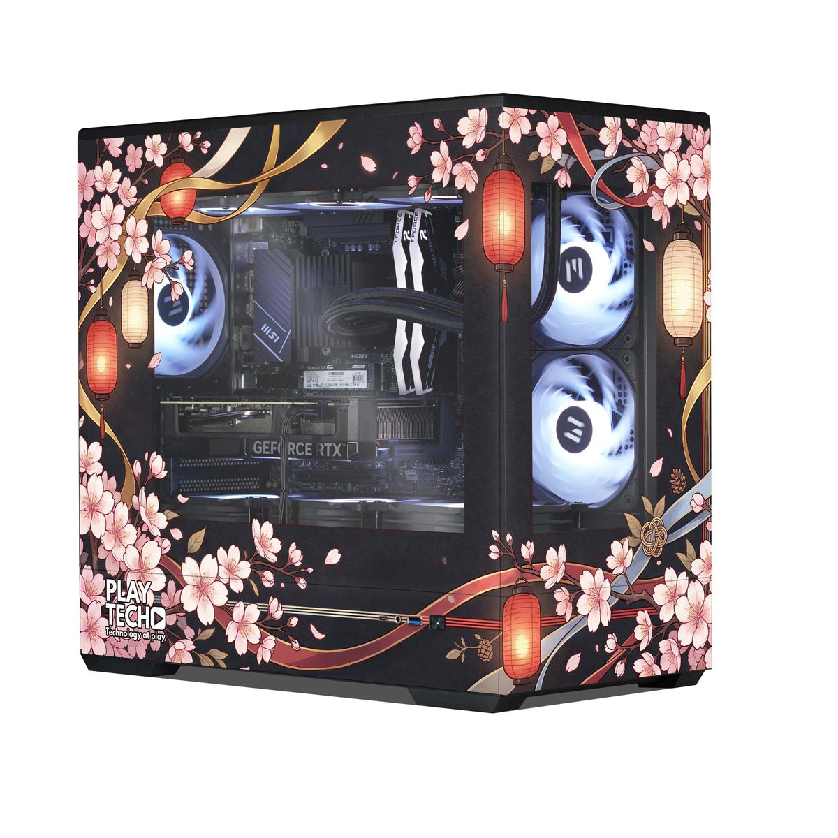 Night Sakura Gaming PC | AMD CPU | Nvidia GPU | UV Printed | Playtech
