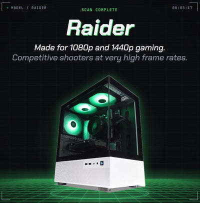An overview of the Raider gaming PC series