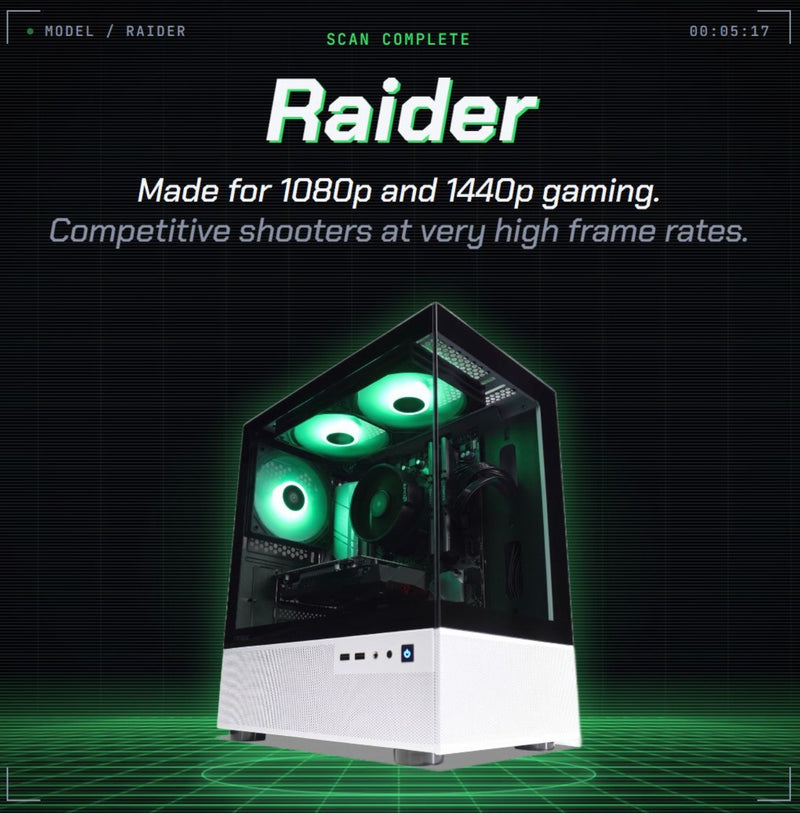 An overview of the Raider gaming PC series