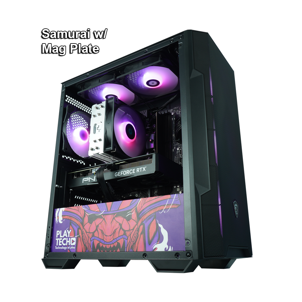 Samurai Gaming PC side view with magplate